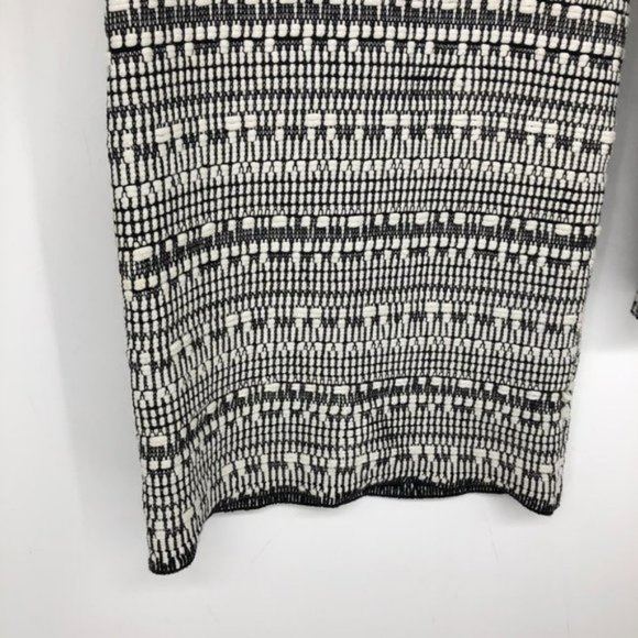Helmet Lang Black   White knit mixed  print linen blend bodycon mini dress SP - Picture 10 of 16